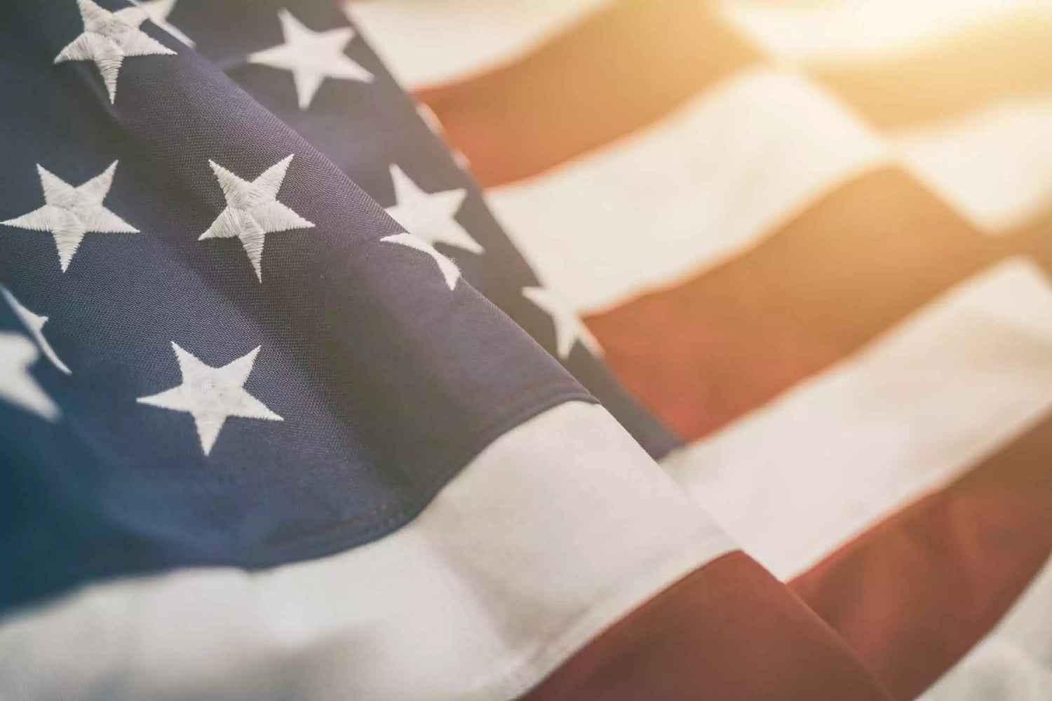 A close up of an American flag symbolizing the importance of clean air.