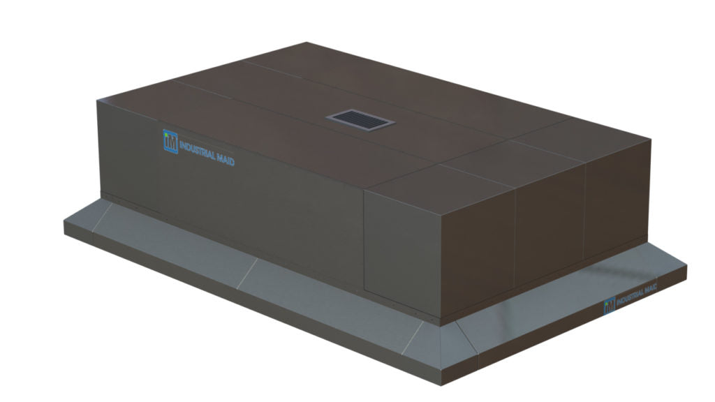 A 3d model of an industrial air purifier on a white background.