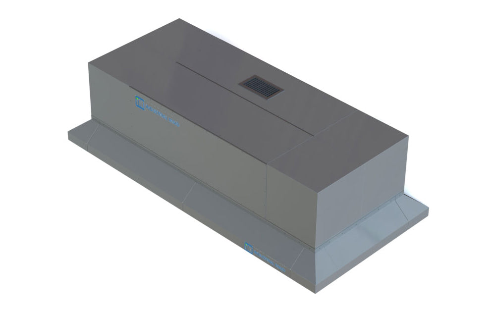 A clean air industrial air purifier with a vent.