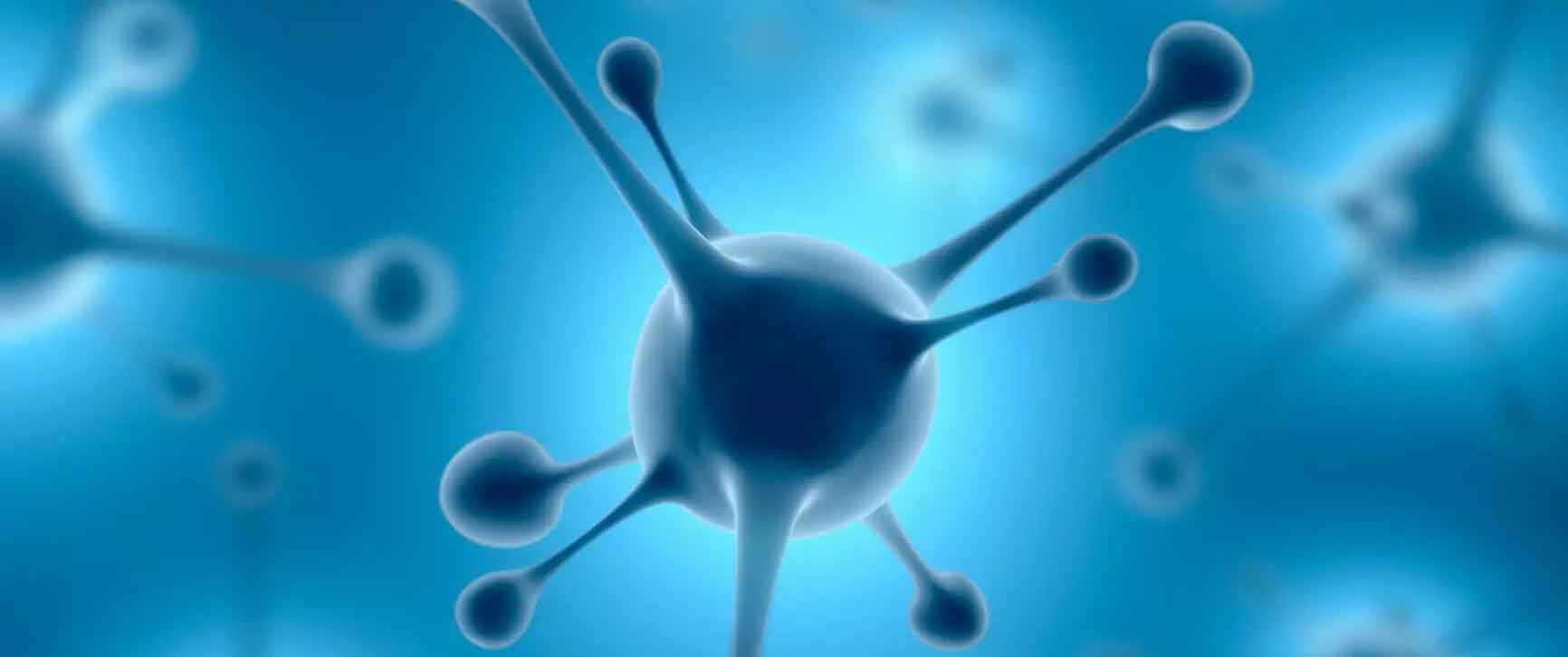 A blue background with a lot of neurons and an industrial air cleaner.